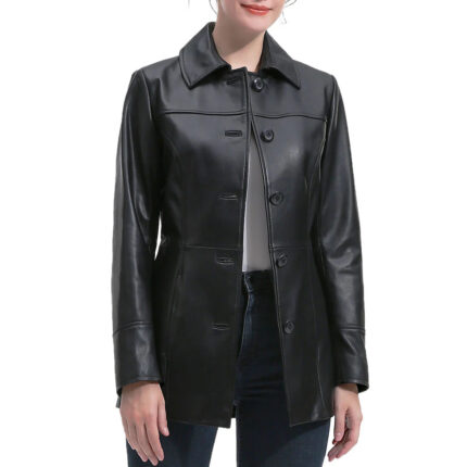 Women's Lambskin Black Leather Coat
